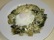 Acelgas con huevos y queso
