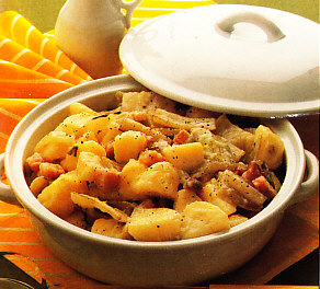 Acelgas rehogadas con bacon