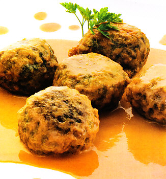 Albóndigas de espinacas con arroz