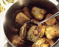 Alcachofas con dequeya