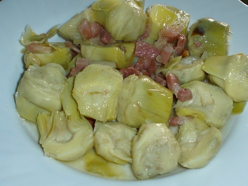 Alcachofas con jamón