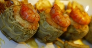 Alcachofas con langostinos