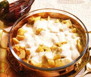 Alcachofas con salsa de queso