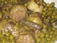Alcauciles con chícharos