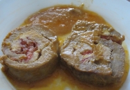 Aleta de ternera rellena con jamón