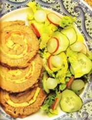 Aleta rellena con ensalada
