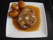 Aleta rellena de trufa y champiñones