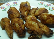 Alitas de pollo rebozadas al microondas.
