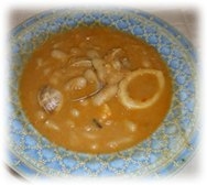 Alubias blancas con calamares
