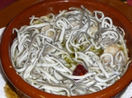 Angulas  con gambas