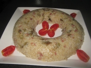 Aro de arroz con mariscos en microondas