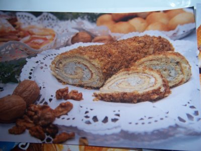 Arrollado con crema de nuez