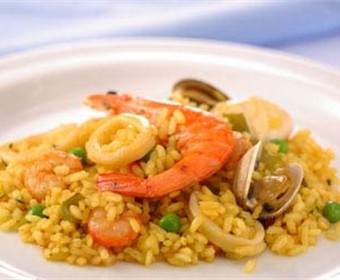 Arroz a la marinera al pastís