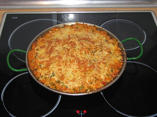 Arroz a la milanesa con champiñones
