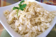 Arroz a la parmesana en microondas