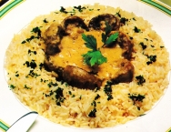 Arroz blanco con riñones