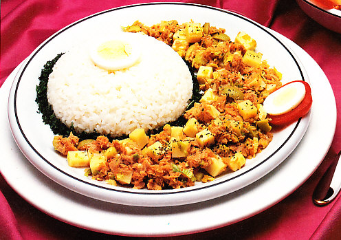 Arroz blanco con verduras