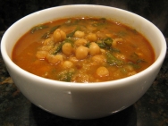 Arroz caldoso con espinacas y garbanzos