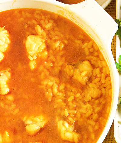Arroz caldoso de rape