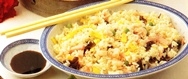 Arroz cantonés con setas secas