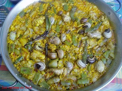 Arroz con bacalao y caracoles