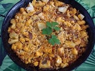 Arroz con bacalao y coliflor