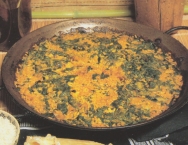 Arroz con bacalao y espinacas