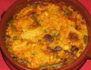 Arroz con bacalao y verduras