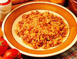 Arroz con carne picada