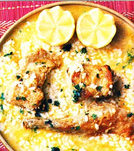 Arroz con conejo y zanahorias