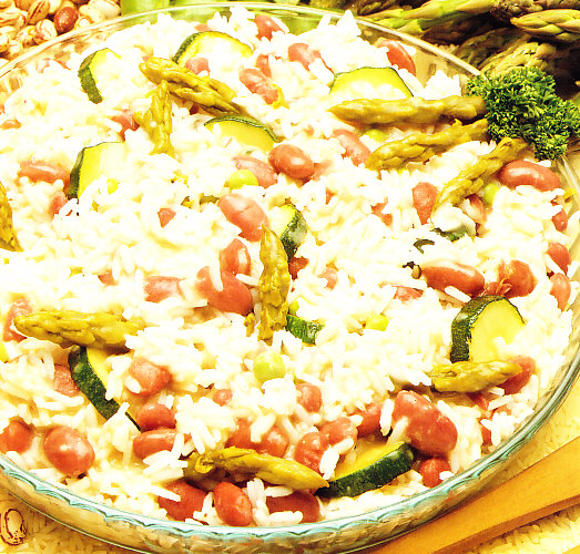 Arroz con espárragos