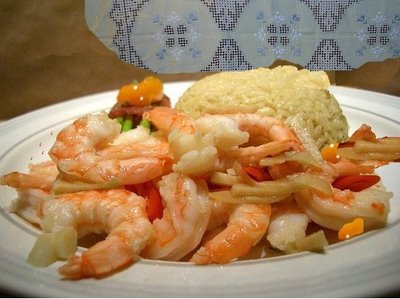 Arroz con gambas estilo argelino