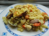 Arroz con gambas y almejas