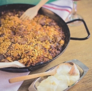 Arroz con garbanzos y carrillera de ternera