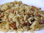 Arroz con higadillos de pollo