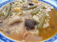 Arroz con judías, nabos y cerdo