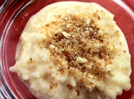 Arroz con leche con naranja y almendras