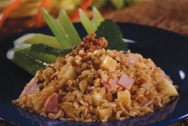 Arroz con nueces y manzana