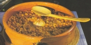 Arroz con pasas y garbanzos