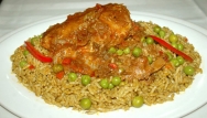 Arroz con pato a la cerveza negra