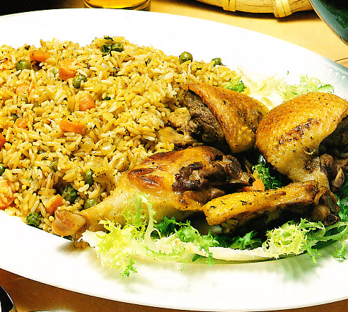 Arroz con pato y cerveza