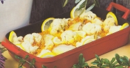 Arroz con sepia y coliflor al horno