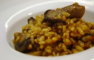 Arroz con setas al cava