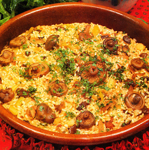 Arroz con setas de temporada