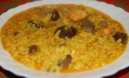 Arroz con setas y gambas en thermomix