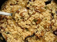 Arroz con setas y jamón