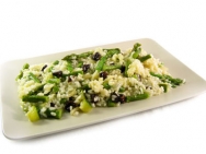 Arroz guisado con espárragos verdes