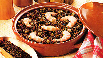 Arroz salvaje al vino blanco