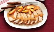 Asado de cerdo con manzana y naranja