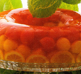 Aspic de melón y sandía